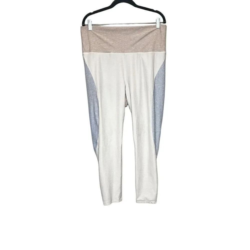 Calia tan and gray color block crop leggings size XL